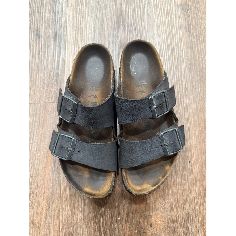 Birkenstock Arizona Black Leather Two Strap Comfort Sandals Women's Size 38